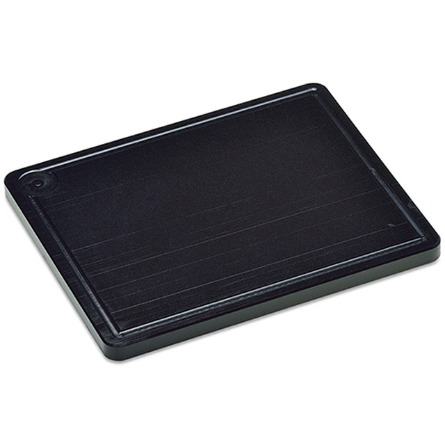 Planche à découper, en plastique noir 265 x 325 x 20 mm, rainure