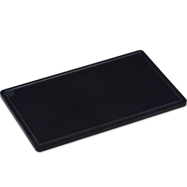 Planche à découper, en plastique, noire 1/1 GN, 530 x 325 x 20 mm, rainure