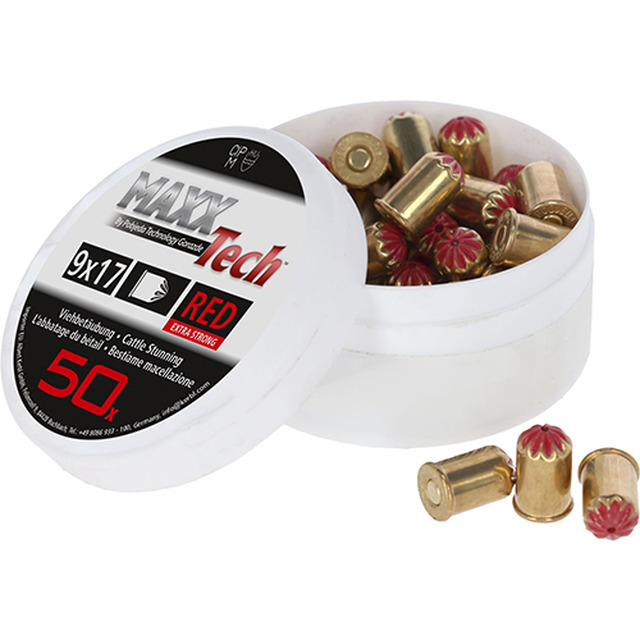 Charges, gros bétail, 50 pcs. 9 mm, rouge