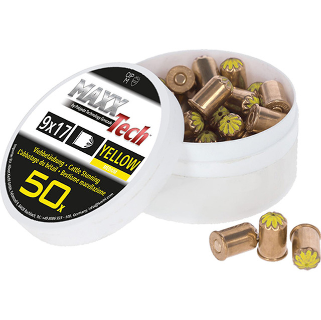 Charges, bétail moyen, 50 pcs. 9 mm, jaune