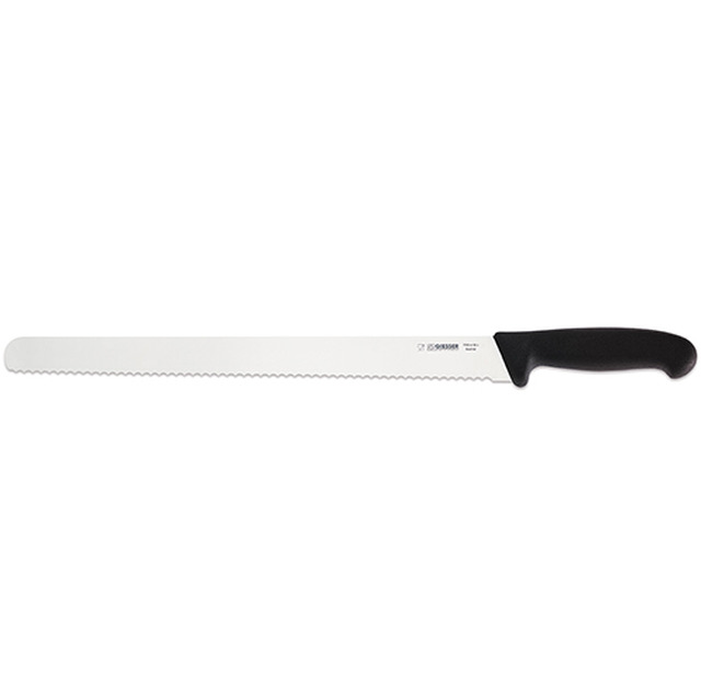 Couteau pour charcuterie, noir 36 cm, ondulé