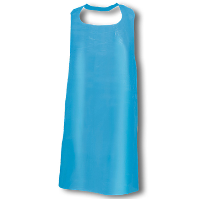 Tablier jetable, 50 pcs. 130 x 76 x 60 my, bleu