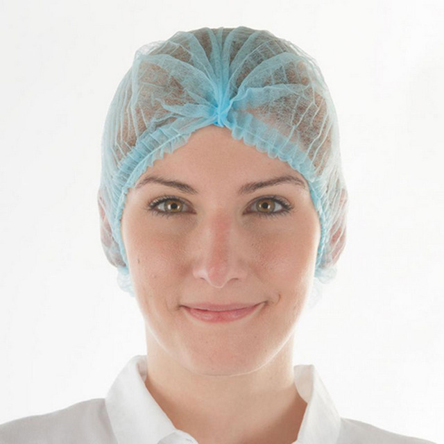 Bonnet jetable, 100 pcs. Ø 50 cm, clipé, bleu