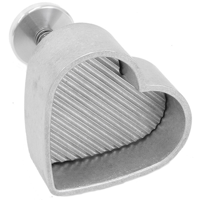Presse pour hamburger, forme coeur, alu 10 x 8.5 cm, pour des burgers de 90-100g