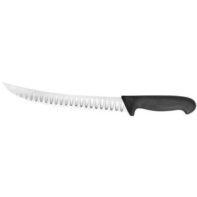Couteau à découenner, noir 25 cm, relevé, alvéole