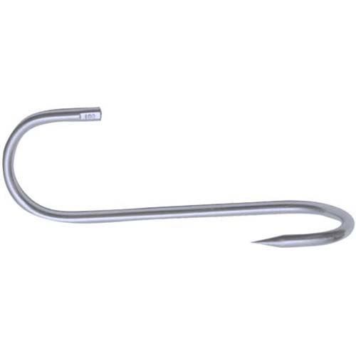 Crochet norme, forme G, inoxydable 185/7 mm, 100 gr., Charge max. 70 kg