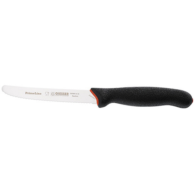 Couteau à tomates Prime Line, noir 11 cm, ondulé