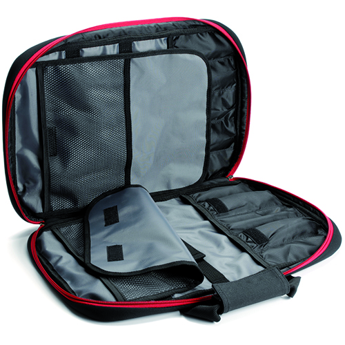 Trousse pour couteaux néoprène, noir/rouge, vide